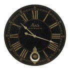 French Shabby Chic Black "Paris" Wall Clock with Pendulum 59cm