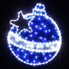 79CM Blue LED Christmas Ball with Star Motif Rope Lights