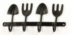 Set of 2 18.5CM Vintage Iron Hanger with 4 Hooks Spades and Forks