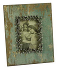 27CM Shabby Chic Green Pearl Wood Photo Frame 4X6