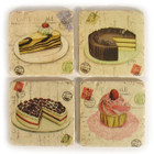 Set 4 French Country Shabby Chic Marble Cake Coasters