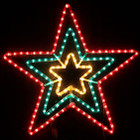 Animated 70CM Flashing Red Green Yellow Star Christmas Motif Rope Lights