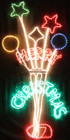 Animated 185CM Merry Christmas Star Balloon Motif Rope Lights