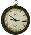 91CM French Country Large Distressed Iron Edged Cafe Clock with Handle