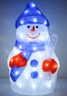 38CM 3D Acrylic Snowman with Blue Hat 48 White LED Christmas Lights