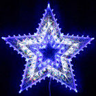 Animated 51CM 120 LED Christmas Flashing White Blue Star Lights