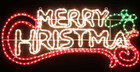 Animated 148CM Wide 'Merry Christmas' Motif Rope Lights