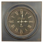 85CM French Country Large Rustic Paris Navy Faced Iron Clock