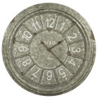 60CM Antique Taupe Round Metal Clock