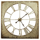 110CM French Country Large Rustic White Iron Clock with Black Hands