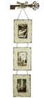 100CM Set 3 Shabby Chic Cream Wood Photo Frames with Key