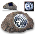 7" Dark Grey Solar Power Rock 3 LED Spotlight