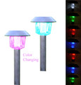 2-Pack Black Powder Coated Steel Color Changing/White Solar Light