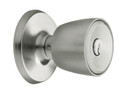 Weiser Lock SATIN CHROME Beverly Single Cylinder Keyed Entry Storeroom Knob Set with Kwikset 5 Pin Cylinder