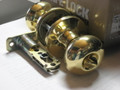 Kwikset Safe Lock Athens Bed & Bath Knob Polished Brass