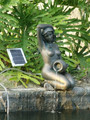 Bronze Lady Kneeling Pond Spitter Statue With 2W Solar Water Pump Kit