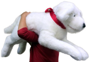 big white stuffed dog