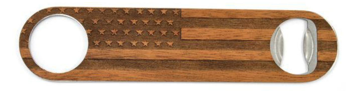 American Flag Wood Bottle Opener