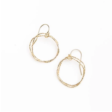 Shiny Gold Circle Earrings 