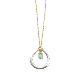 Drop with Hydro Quartz Necklace - Silver