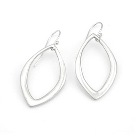 Open Drop Leaf Earrings - Silver