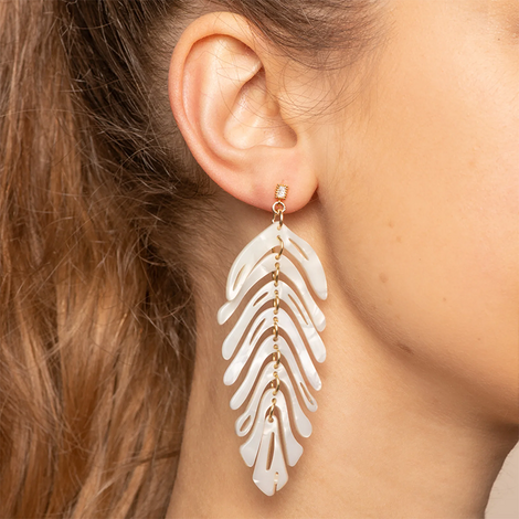 Plume Earrings - White