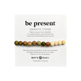 Be Present - Unakite Essential Oil Diffuser Bracelet