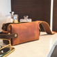 High Line Max Leather Toiletry Pouch - Saddle
