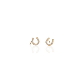 Crystal Pave Horseshoe Charm Earrings