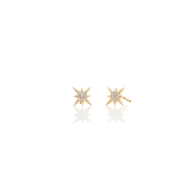 Starburst Crystal Pave Earrings - Gold