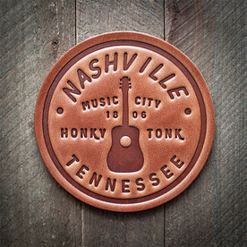 Nashville Stamped Leather Coaster