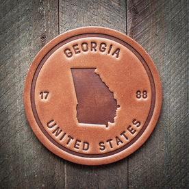 State of Georgia Stamped Leather Coaster