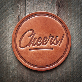 Cheers! Stamped Leather Coaster