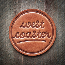 West Coaster Stamped Leather Coaster