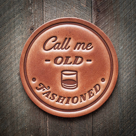 Call Me Old Fashioned Stamped Leather Coaster