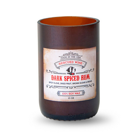 Dark Spiced Rum Recycled Wine Bottle Candle