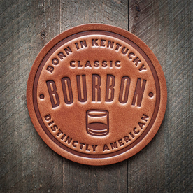 Bourbon Stamped Leather Coaster