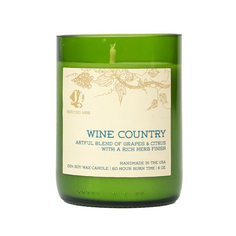 Wine Country Recycled Wine Bottle Candle