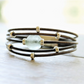 African Sea Glass Leather Bracelet