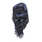 Crushed Cashmere Scarf - Ebony & Blue
