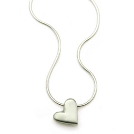 Sliding Heart Necklace - Silver