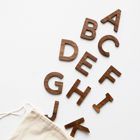 Kid's Alphabet Set - Walnut Wood