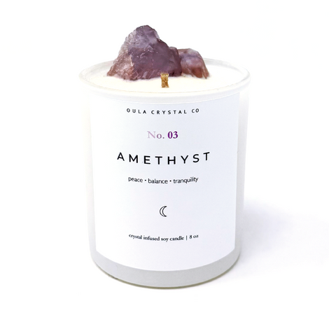 Amethyst Crystal Candle