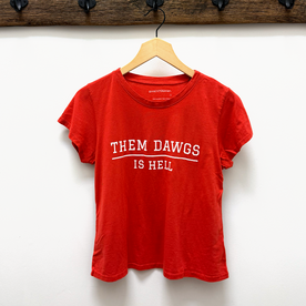 "Them Dawgs Is Hell" Women's Fitted Suzy Tee - Red