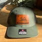 California Leather Patch Trucker Hat - Loden Green