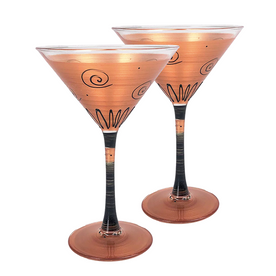 Tuscan Sunset Painted Martini Glass