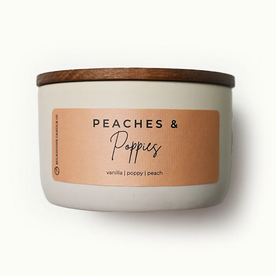Peaches and Poppies Soy Wax Candle - Statement Jar