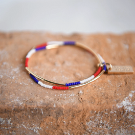 4th of July Seed Bead Triple Wrap Bracelet
