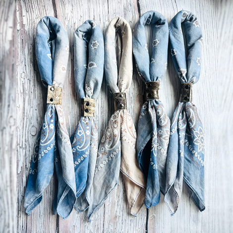 Denim Blue Hand-Dyed Bandana
