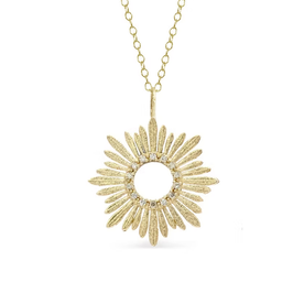 Acanthus Halo Pendant - 14k Gold